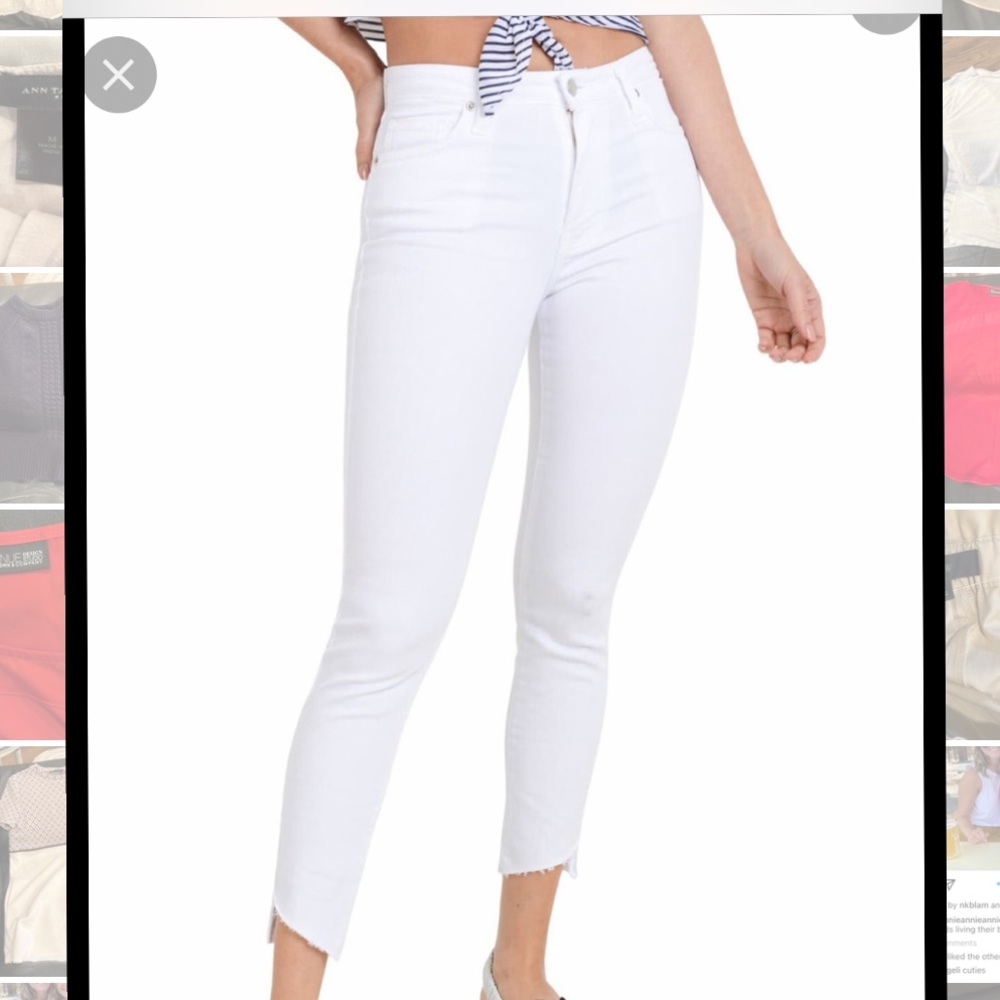 LTJ Verona White Denim Asymmetrical raw hem